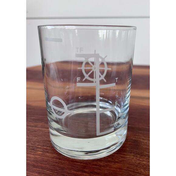 Nautical Cocktail Tumbler Glass Plimsoll Marks Load Lines Novelty - Picture 1 of 7